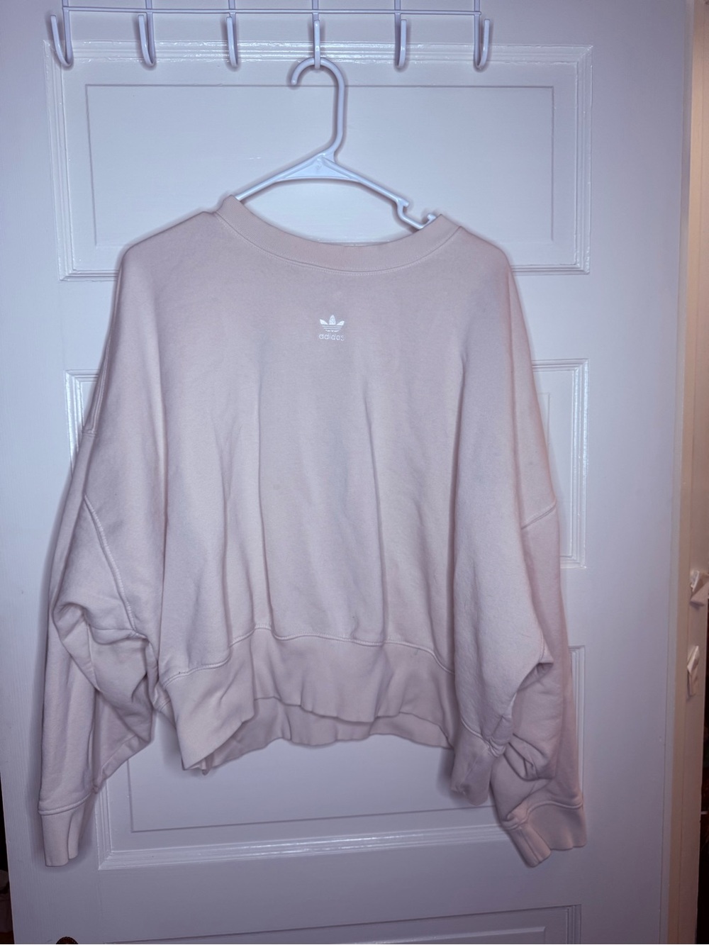 adidas Women's Light Pink Cropped Crew Sweatshirt